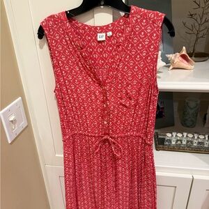 GAP coral and White Floral Dress
